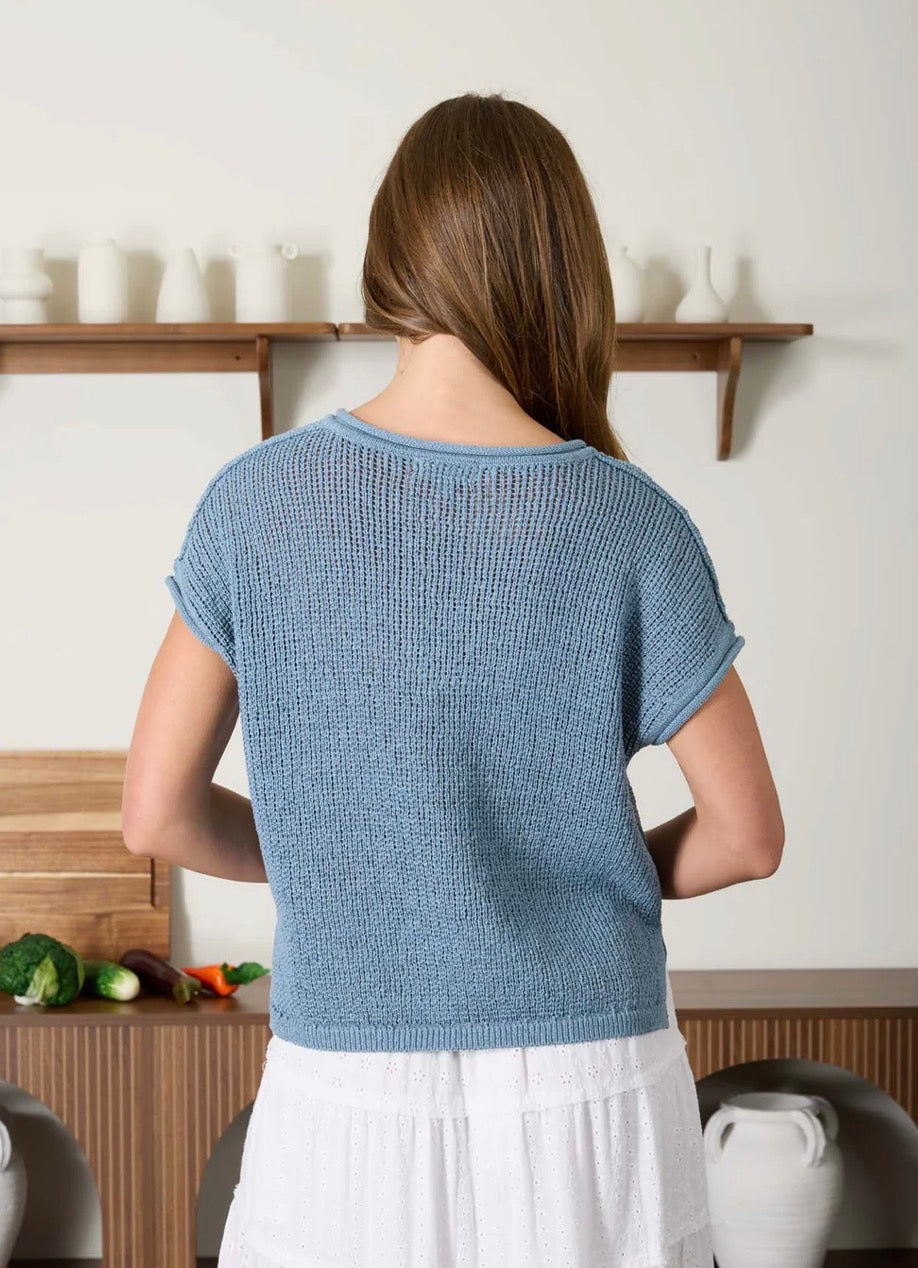 Teal Blue Knit Top