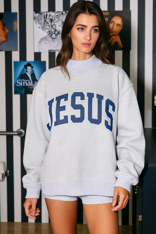 ‘JESUS & GOD IS GOOD’ Reversible Mock Neck Sweatshirt