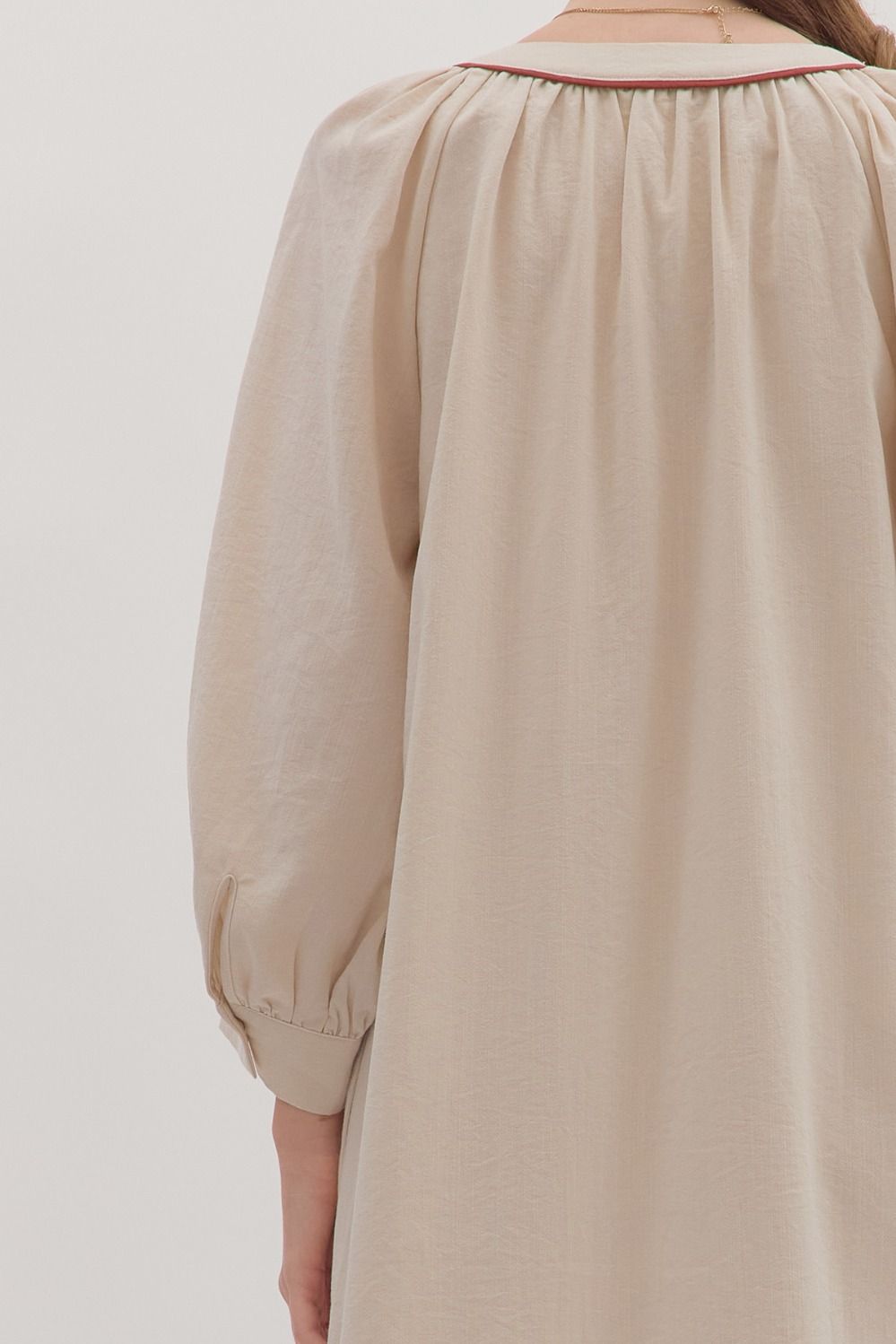 Embroidered Floral Maxi Dress - Ecru