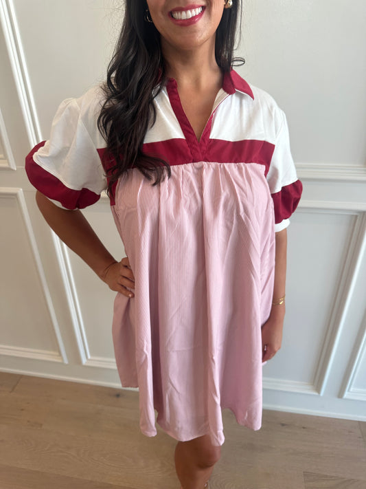 Kickoff Season Red Swing Dress