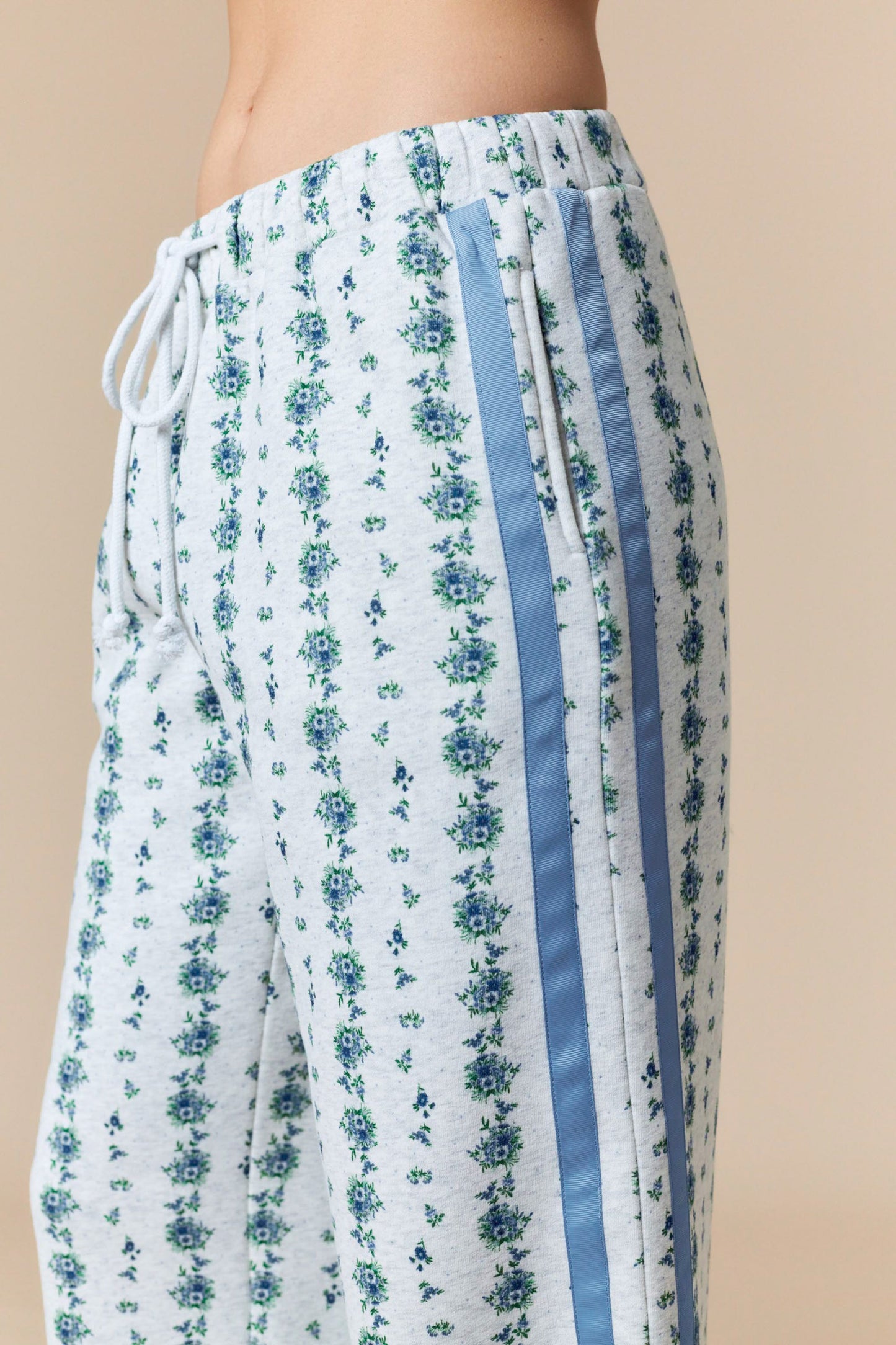 Blue Floral Printed Matching Sweat Set