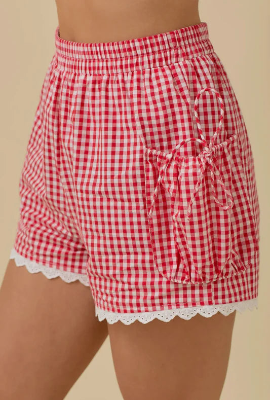 Red Gingham Shorts