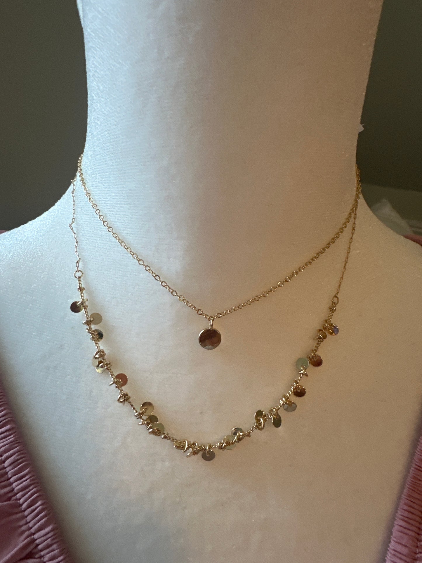 Layered Gold Pendant Necklace