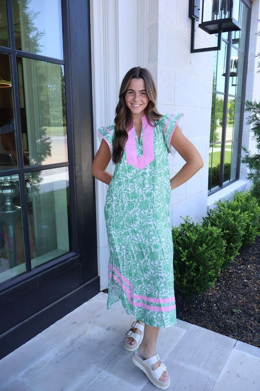 Grandmillennial Flutter Sleeve Dress