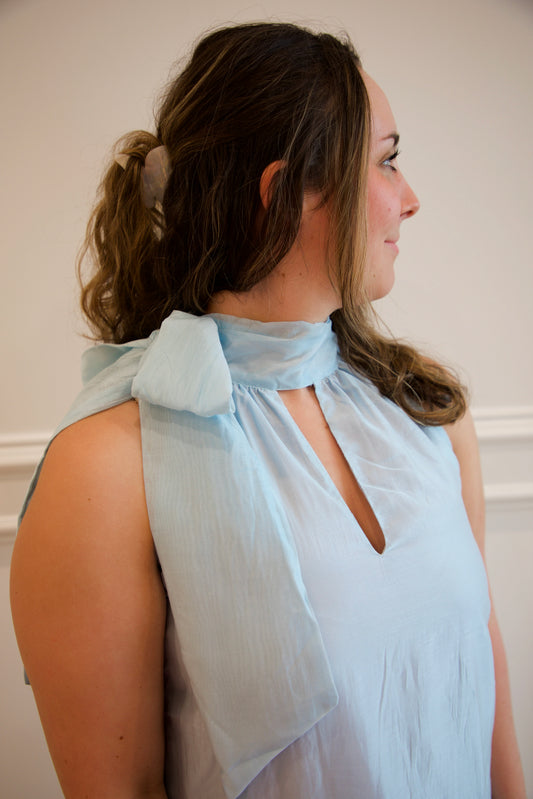Something Blue Halter Dress