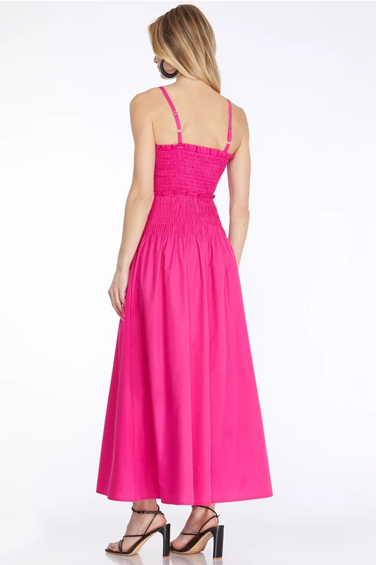 First Impression Midi Dress - Fuscia