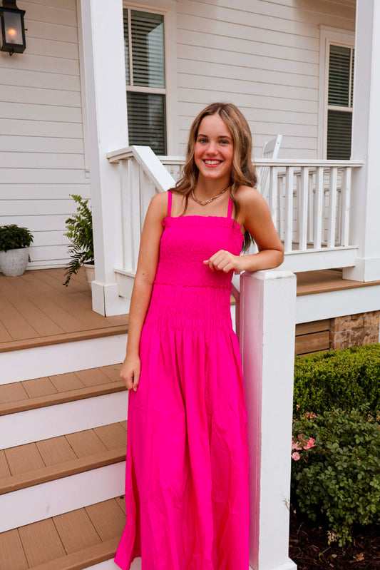 First Impression Midi Dress - Fuscia