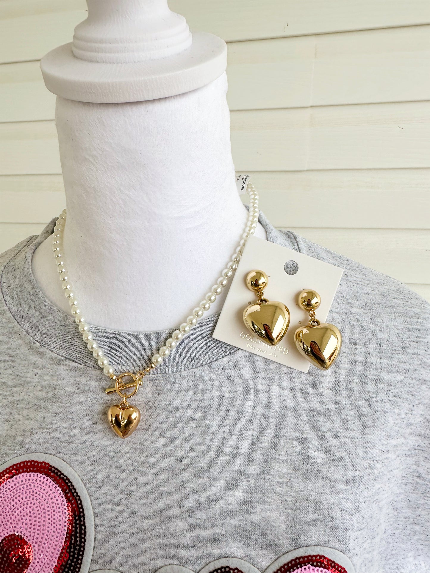 Pearl Necklace With Heart Pendant