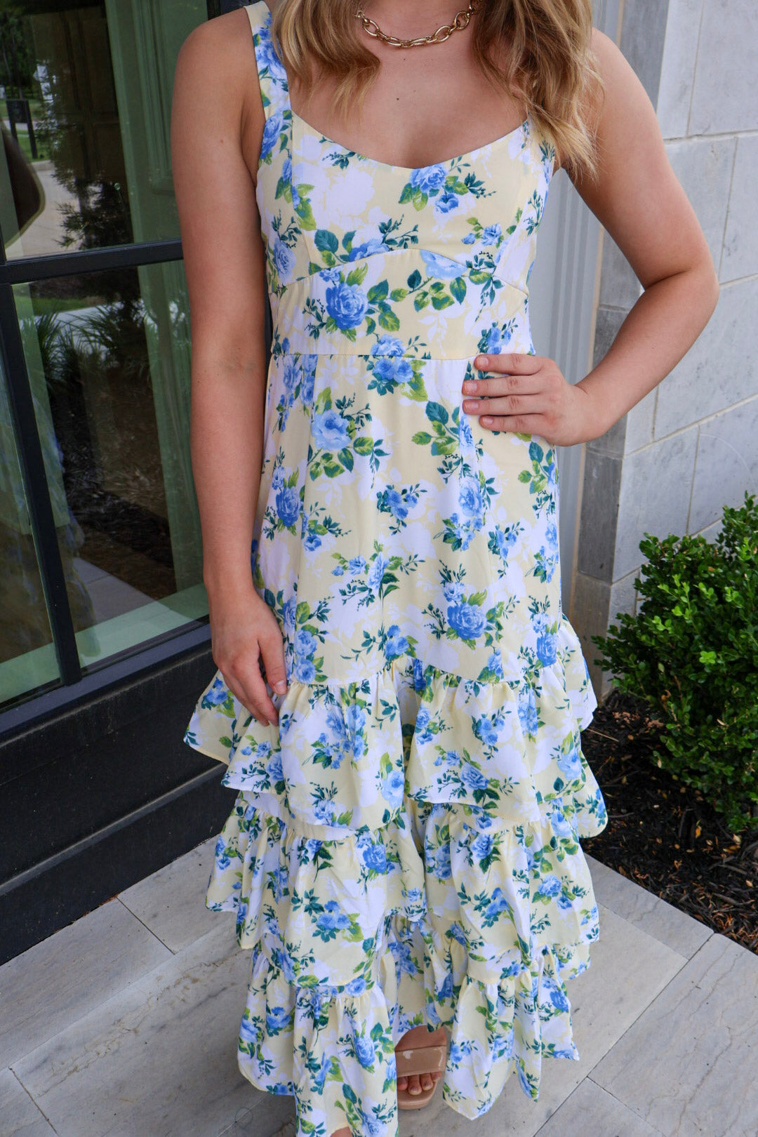 Garden Serenade Dress - Yellow