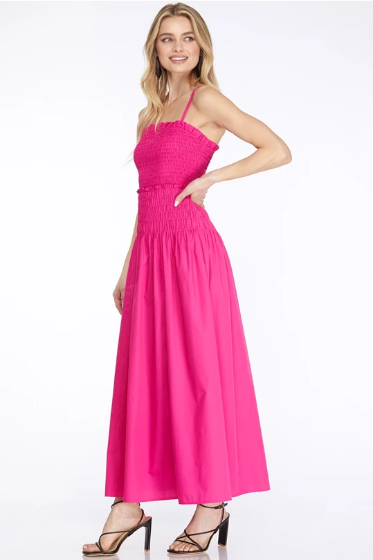 First Impression Midi Dress - Fuscia