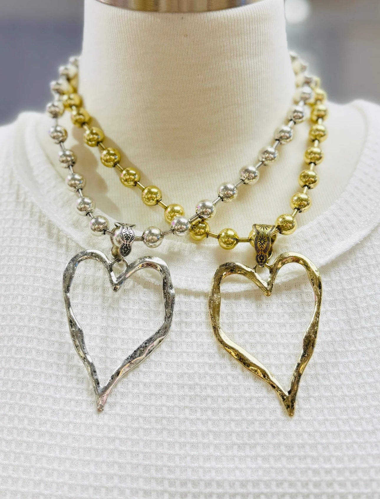 Heart Statement Necklace - Gold