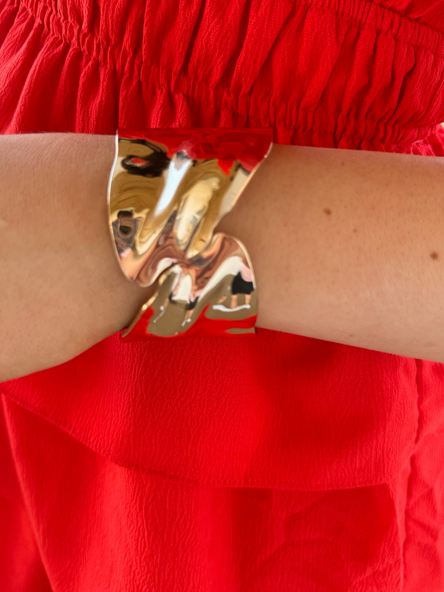 Gold Abstract Cuff Bracelet