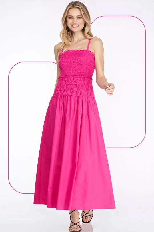 First Impression Midi Dress - Fuscia