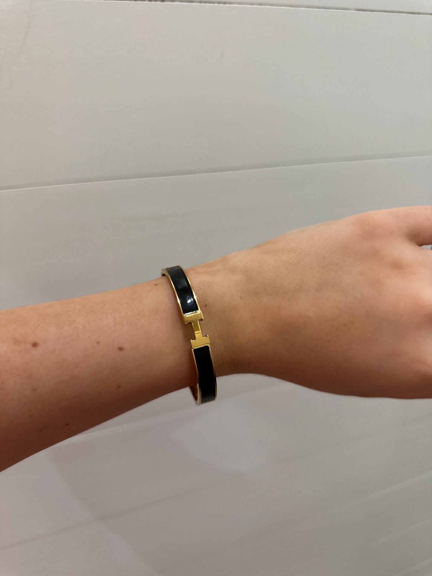 H Bangle Bracelet - Black