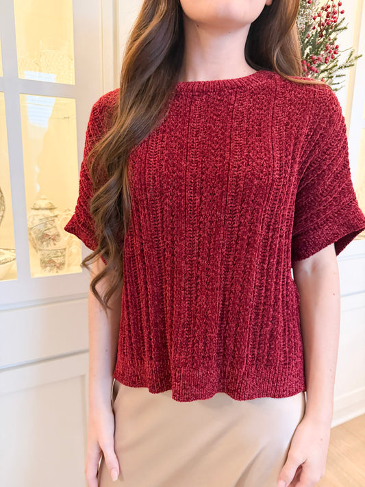 Ultra Soft Red Sweater Top