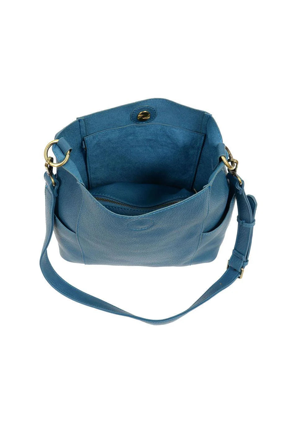Joy Susan Kayleigh Side Pocket Bucket Bag - Peacock