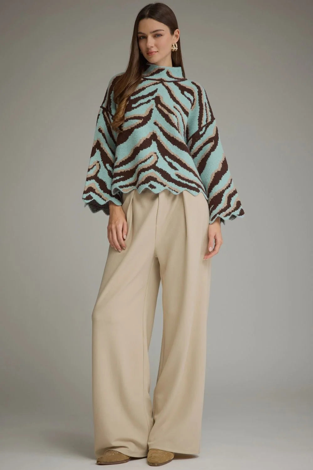 Light Blue Zebra Sweater