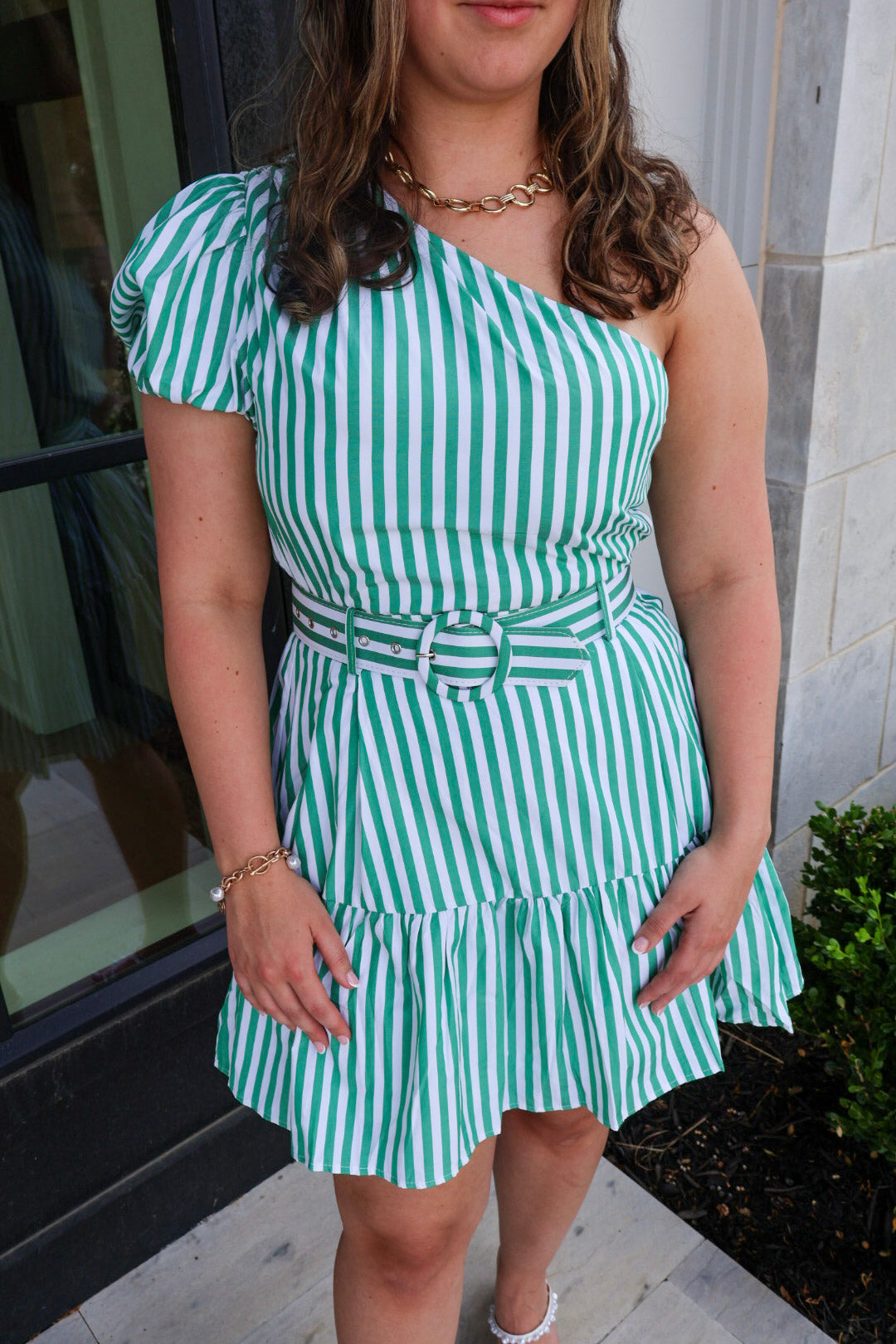 Augusta Dream Striped Dress - Green