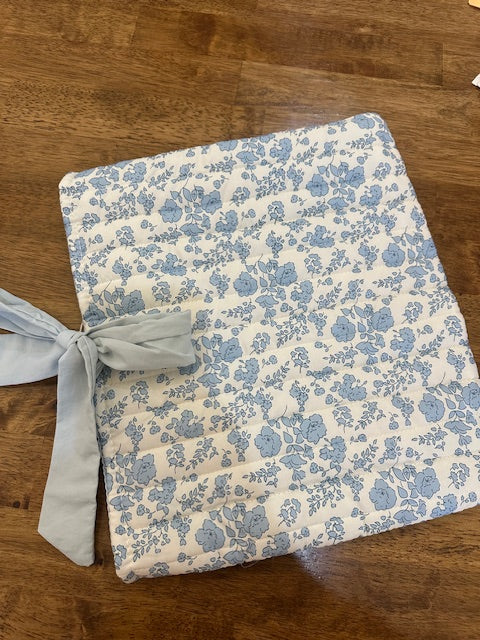 Bible Slip Cover With Bow - Blue Floral