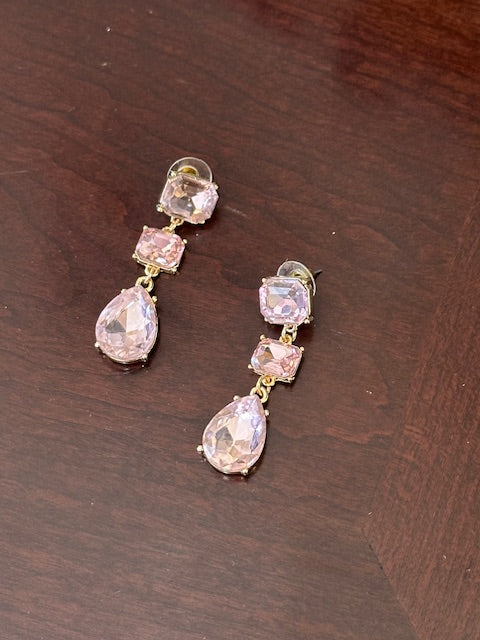 Pink Jewel Drop Earrings