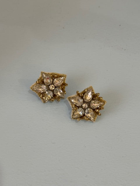 Beaded Stud Earrings - Silver/Gold