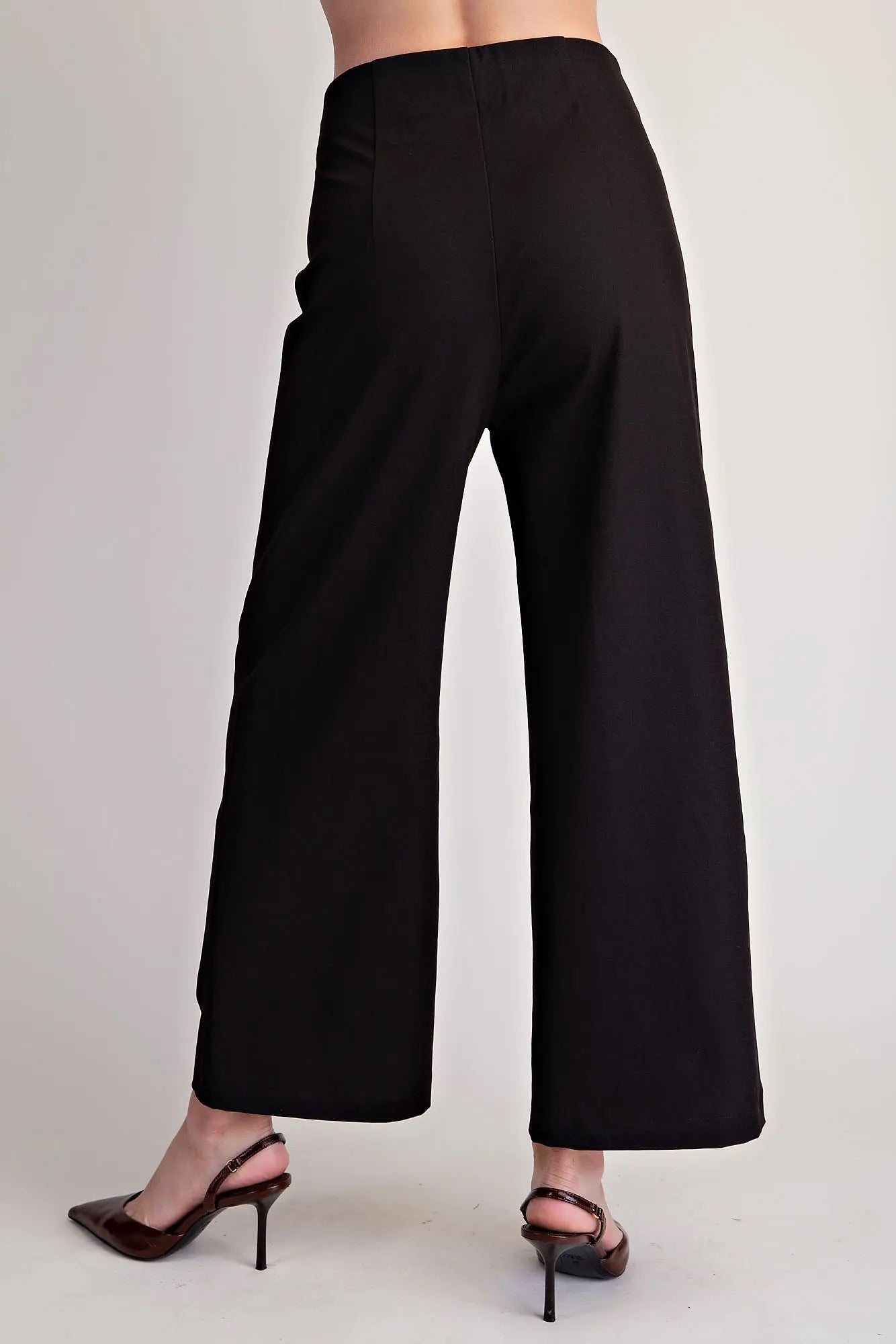 High Waist Wide Leg Pants - Black