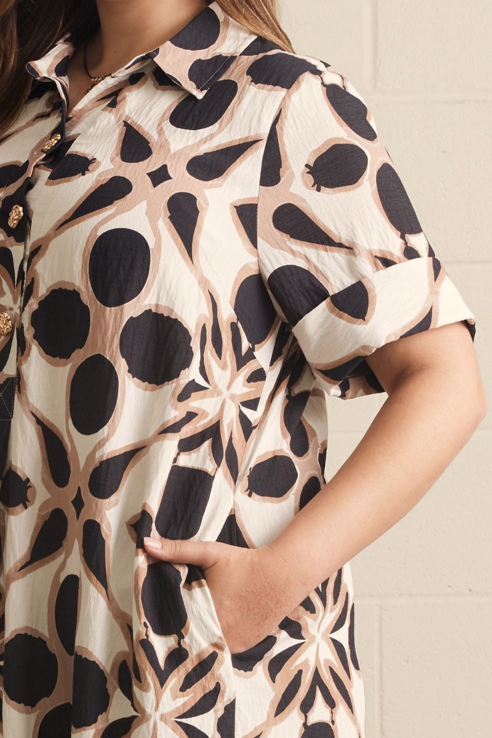 Janie Printed Dress- Black