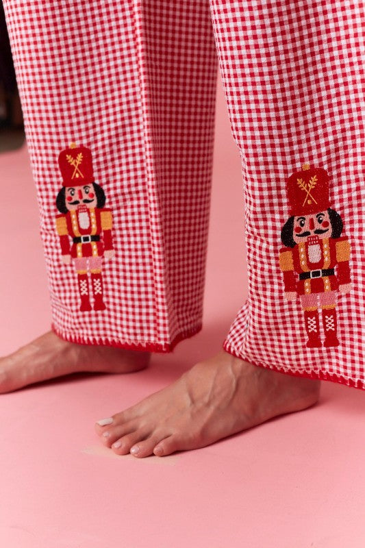 Gingham Nutcracker Pajama Set