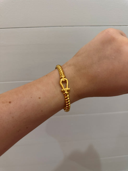 Large Horse Bit Bracelet - Gold