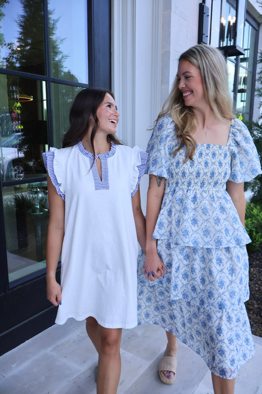 Georgia Grace Blue Tiered Dress