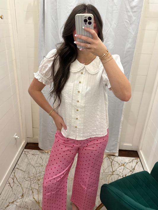 Polka Dot Pants - Pink & Red