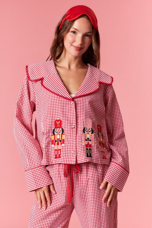 Gingham Nutcracker Pajama Set