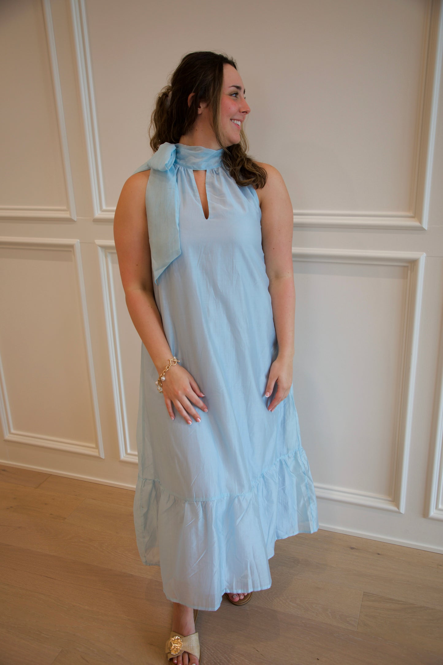 Something Blue Halter Dress