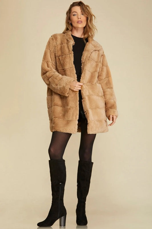 Camel Faux Fur Luxe Coat