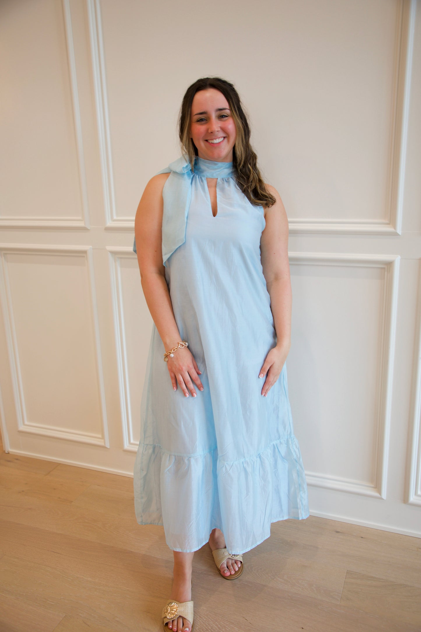 Something Blue Halter Dress