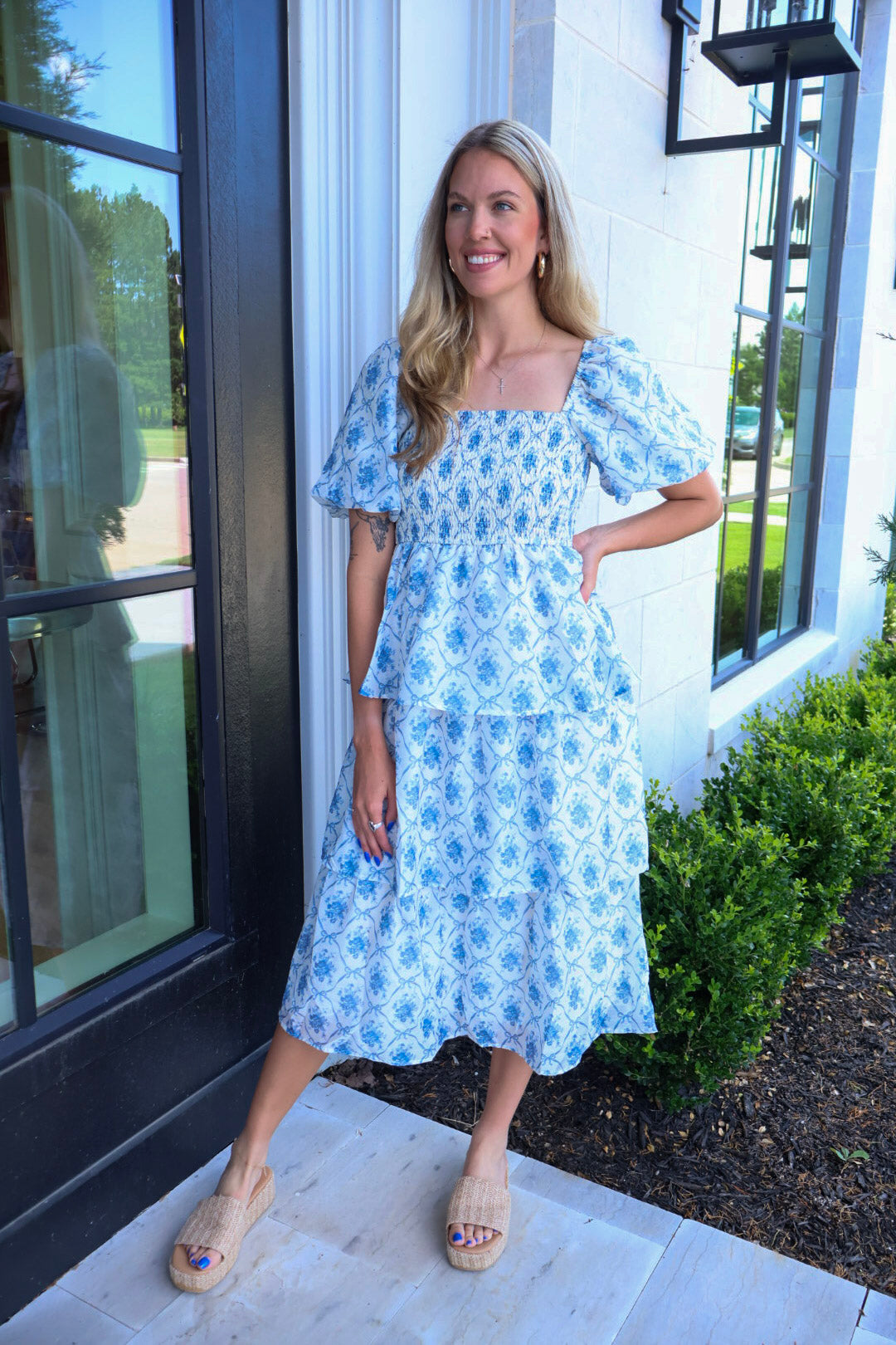 Georgia Grace Blue Tiered Dress