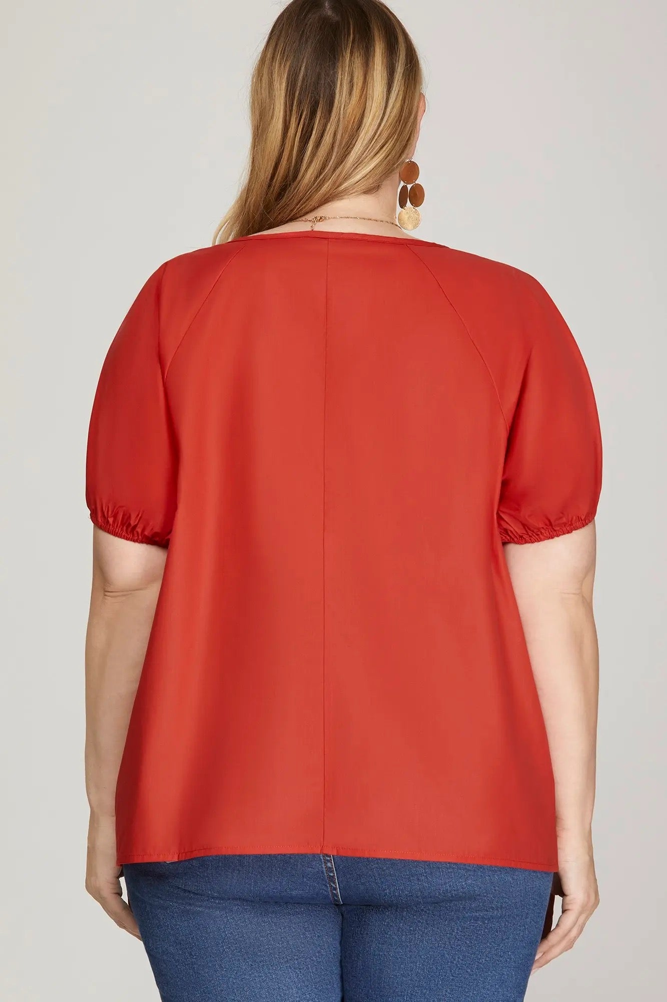 Red Poplin Top