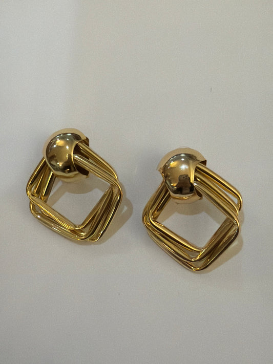 Squared Gold Earrings
