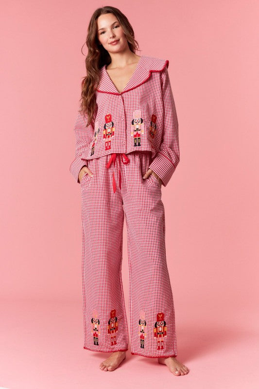 Gingham Nutcracker Pajama Set