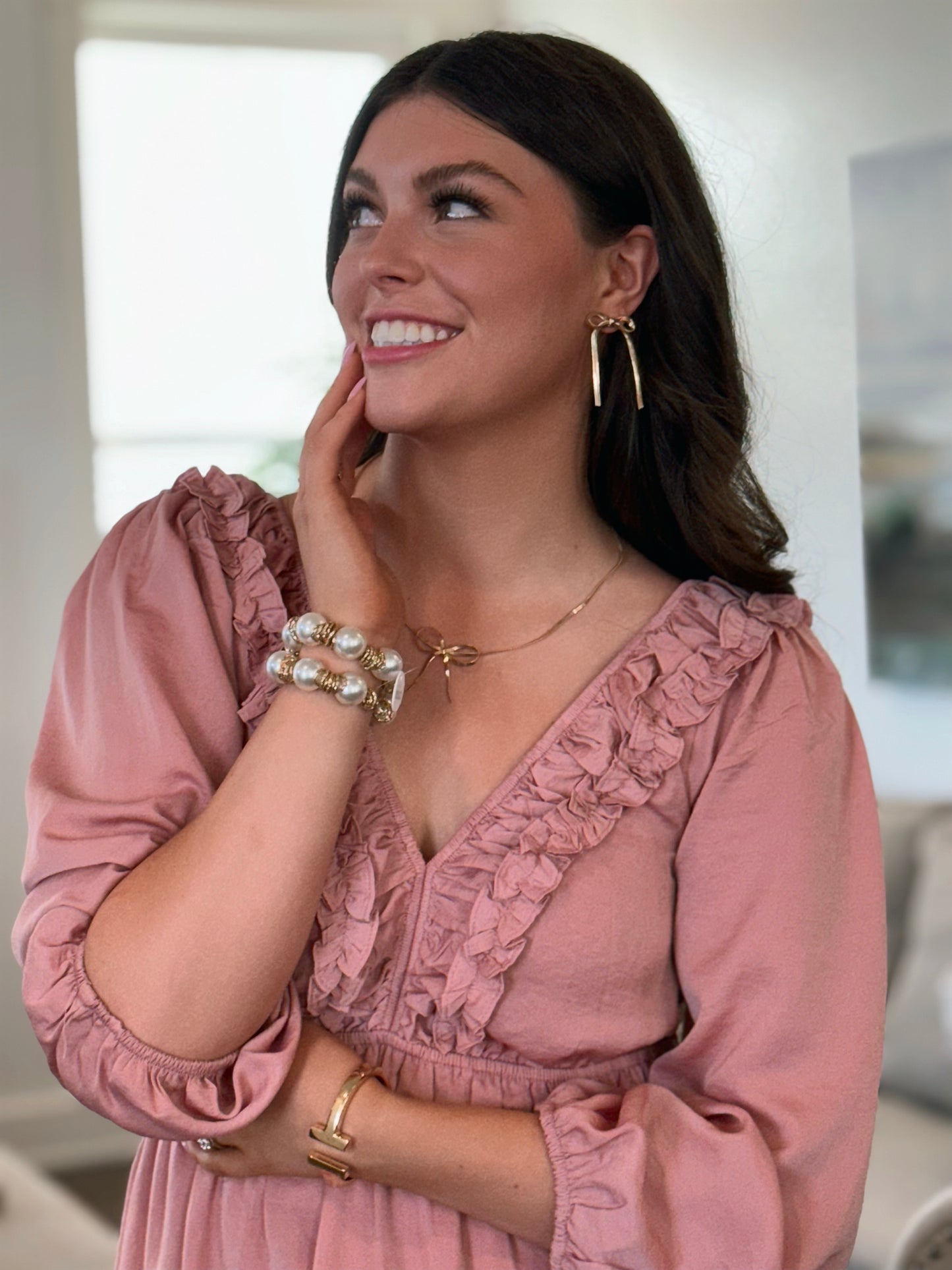Gold Bow Earrings