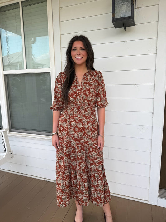 Taste Of Cinnamon Midi Dress