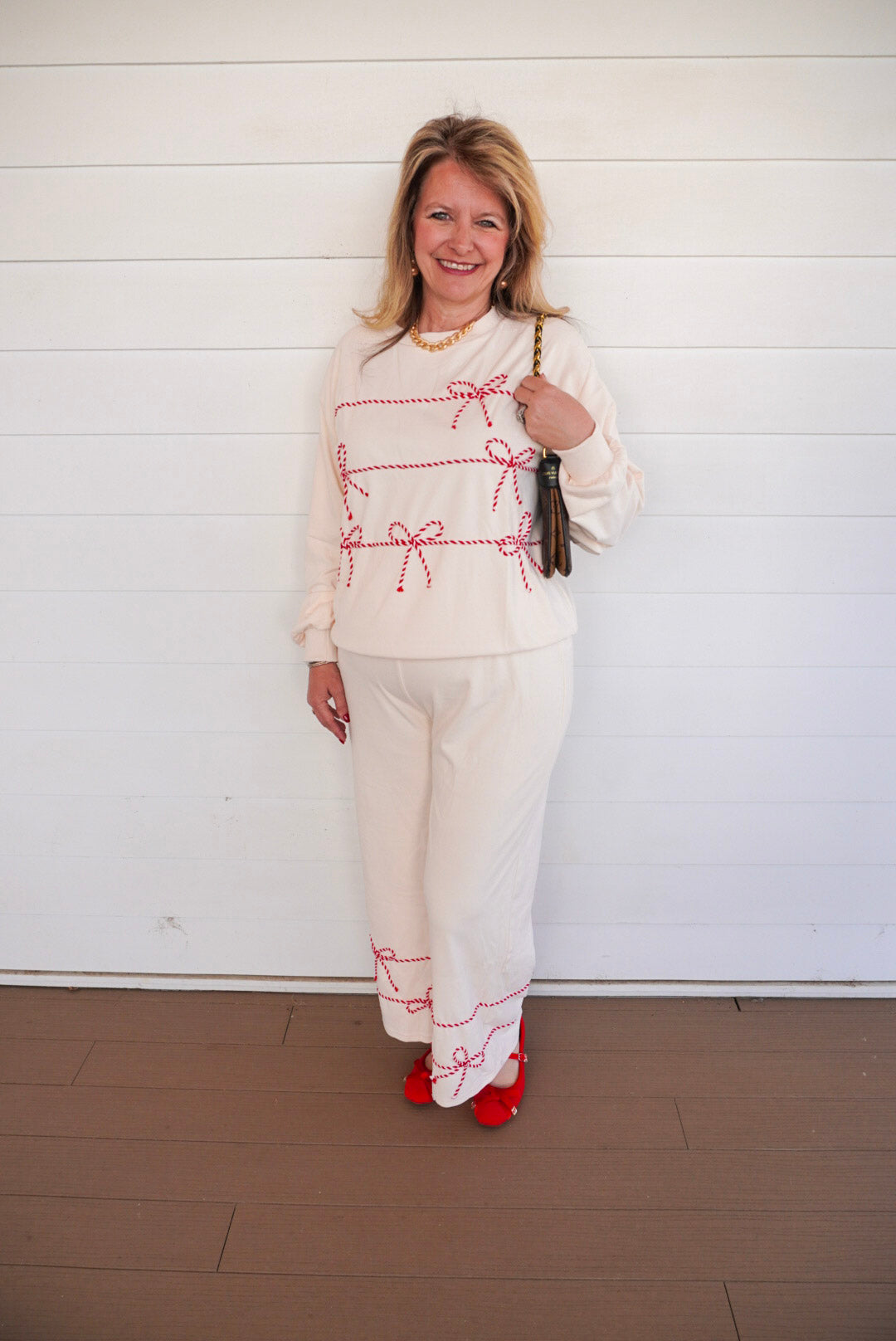 Candy Cane Trim Butter Soft Sweat Set
