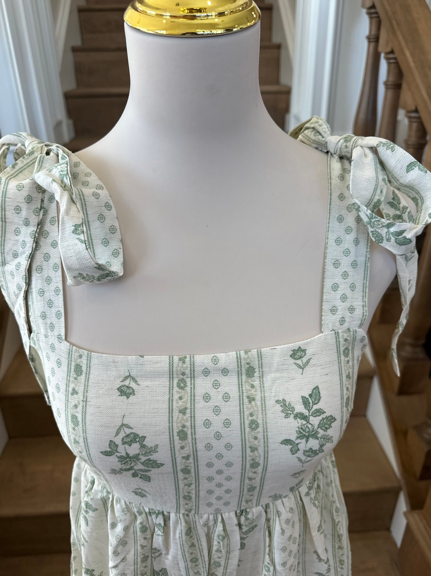 Vintage Charm Light Olive Midi Dress
