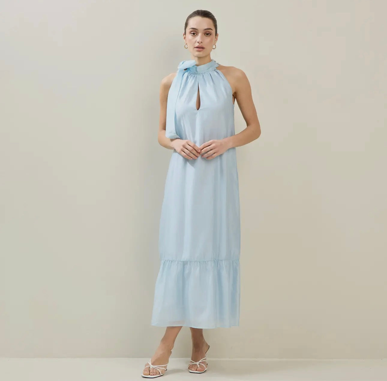 Something Blue Halter Dress