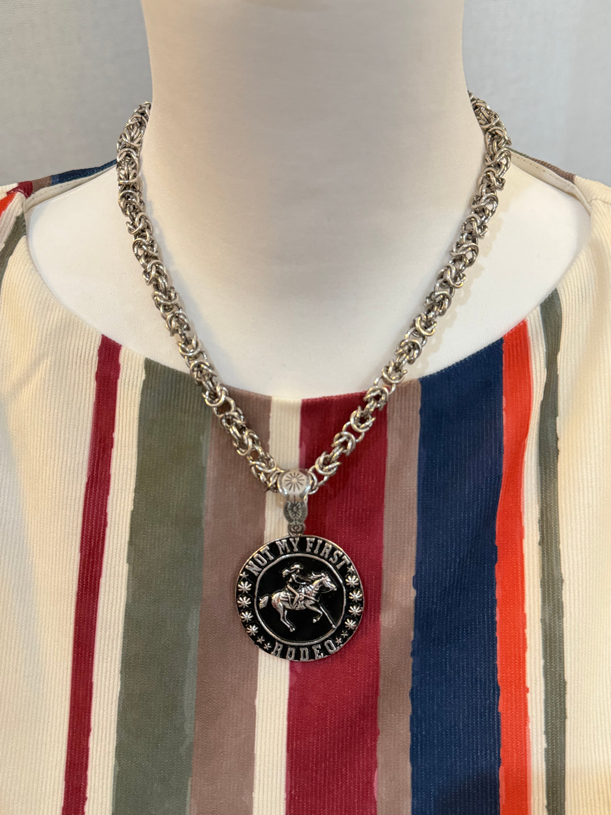 Not My First Rodeo Pendant Silver Necklace