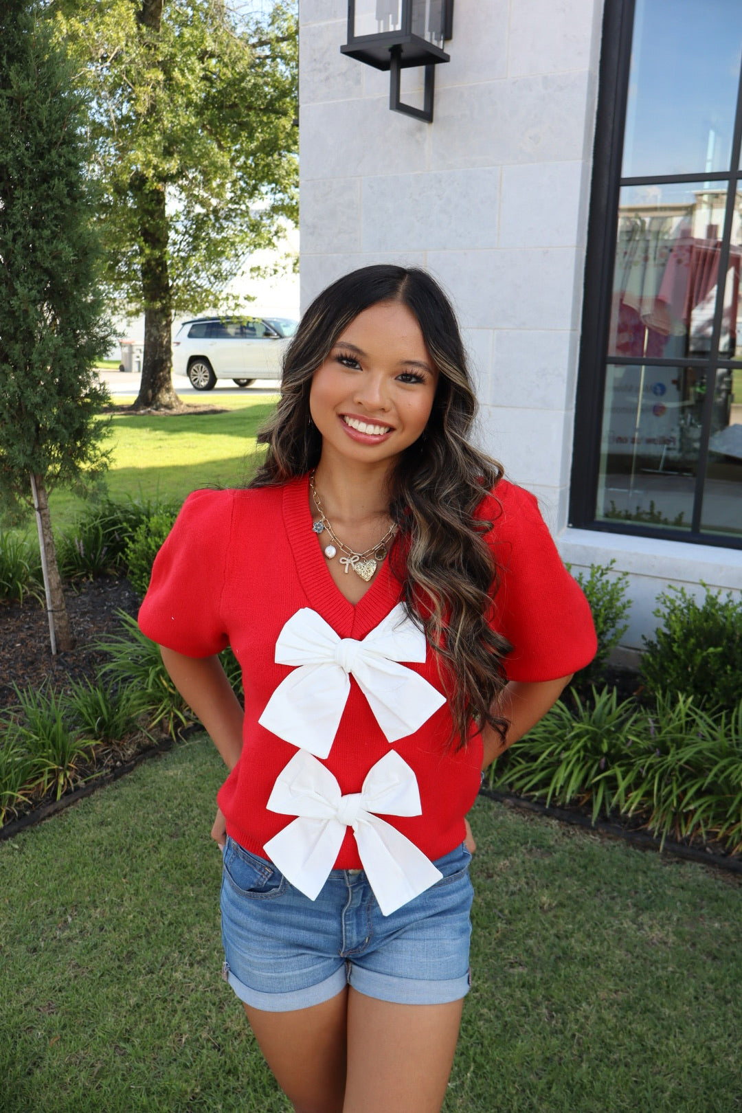 Stay Sweet Sweater Top - Red