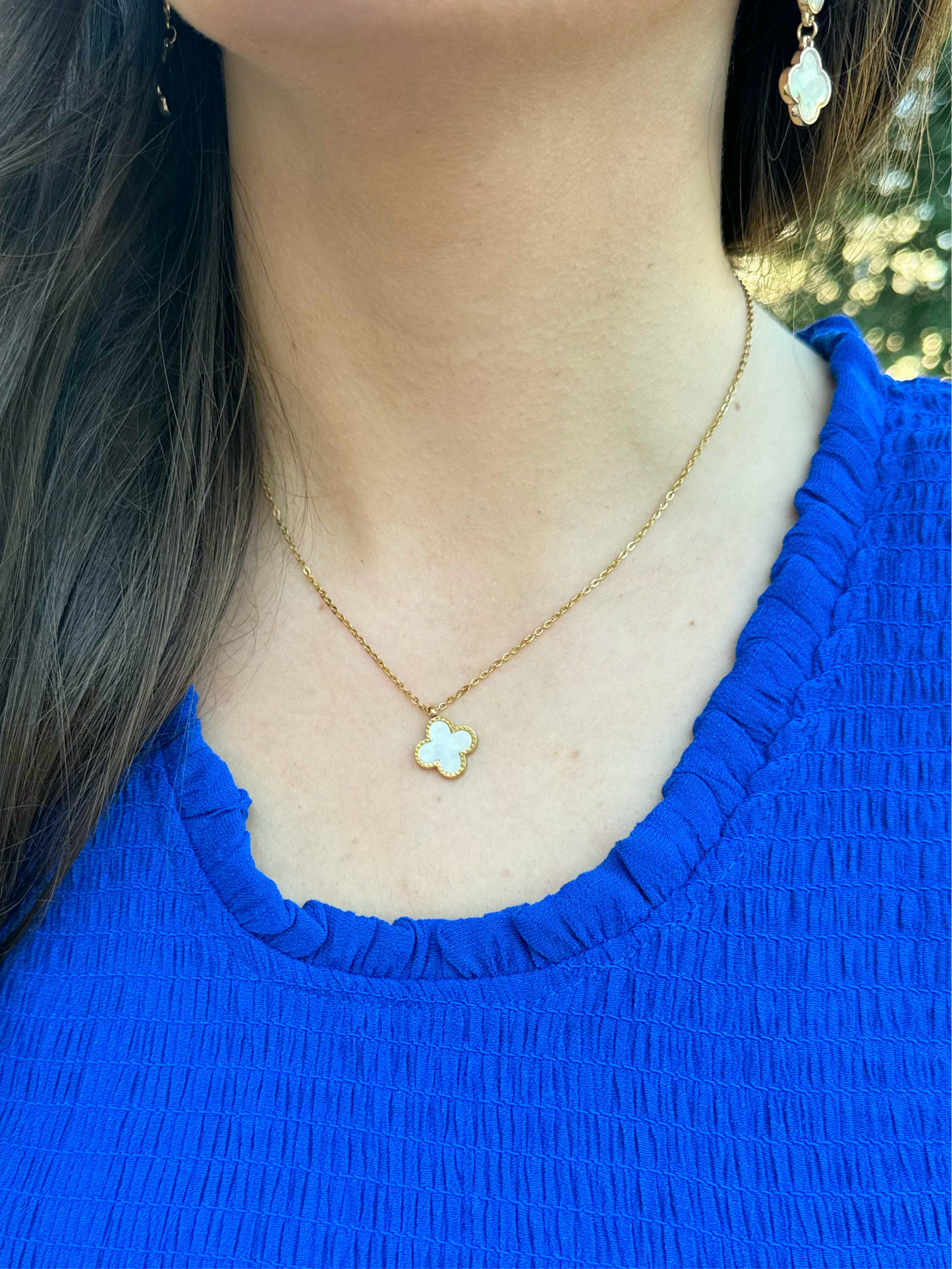 Marble Clover Necklace