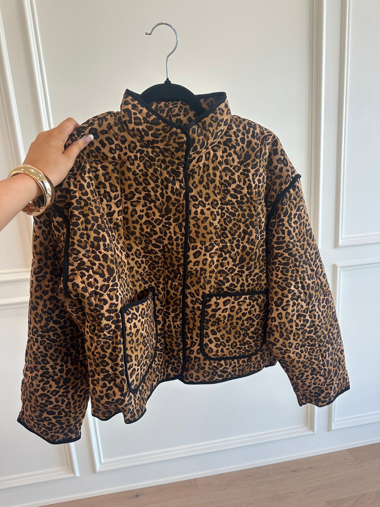 Cheetah Print Quilted Jacket