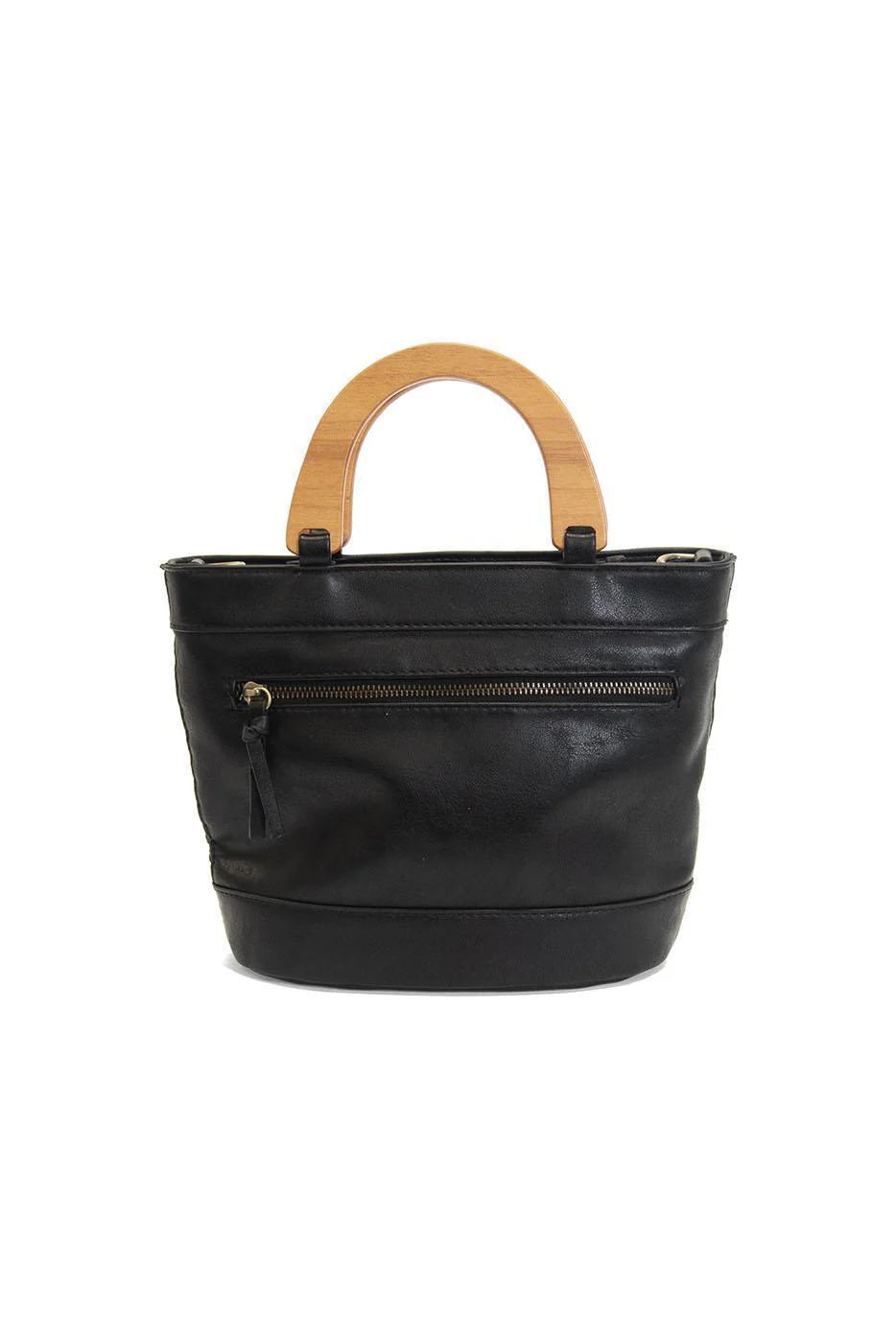 Joy Susan Havana Faux Cane Wood Handle Bag - Black