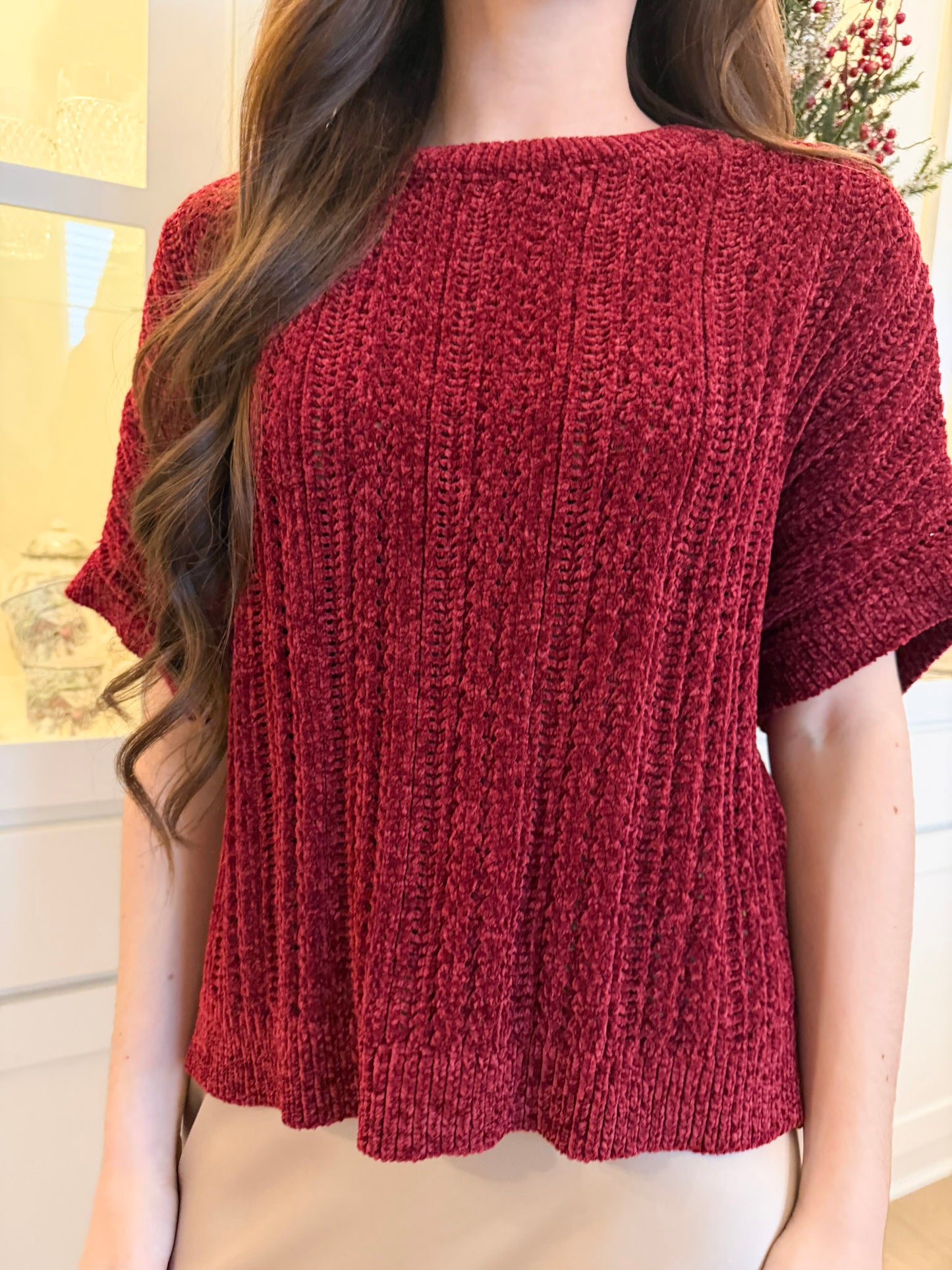 Ultra Soft Red Sweater Top